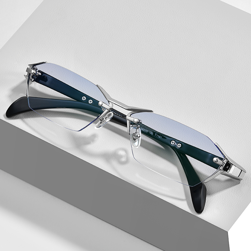 Pure Titanium Myopia Glasses for Men, Trendy, Can Be Equipped with Prescription Gradient Lenses, Anti-Fog, Anti-Blue Light, Non-Prescription Business Frameless Eyeglass Frames Pure Titanium Myopia Glasses for Men, Trendy, Can Be Equipped with Prescription Gradient Lenses, Anti-Fog, Anti-Blue Light, Non-Prescription Business Frameless Eyeglass Frames