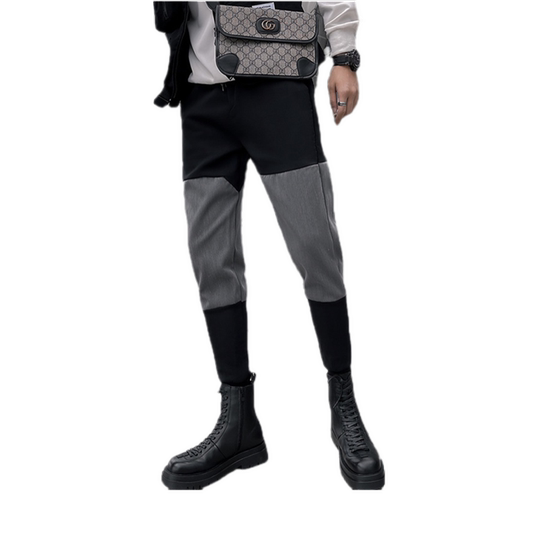 Pantalones harén para hombre con botas Martin, nuevos pantalones informales con mallas de otoño, pantalones finos y ajustados para hombre