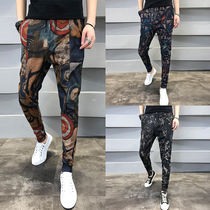 Autumn mens net red Korean version of all-match casual pants leggings social guy hair color Harun small pants men