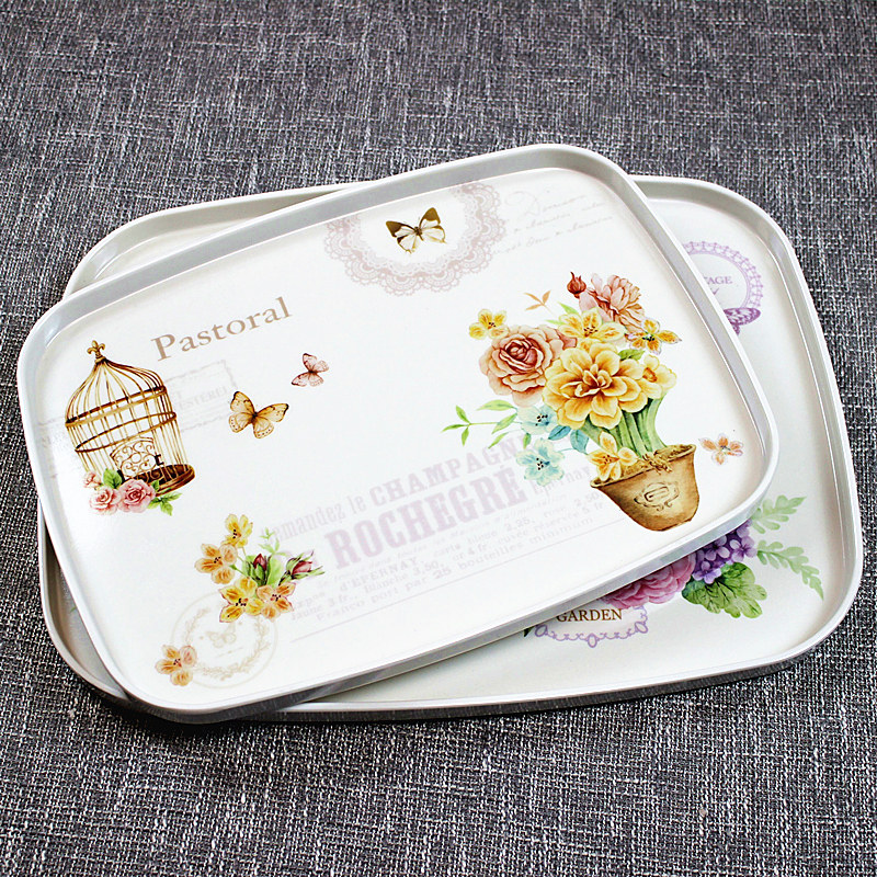 Nursery Rectangular Home Living Room Minimalist Creative Water Fruits Pan Melamine Water Cup Placement Pan Kettle Dei Tray Tea Tray