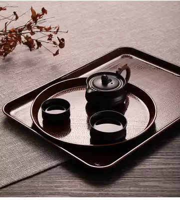 Zhenyanfang tray rectangular Japanese household Cup plate Tea Cup tray creative plate retro imitation wood teapot tea set