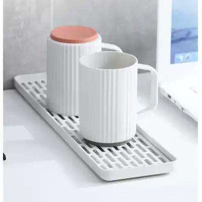 Narrow side plastic small tray rectangular drain tray household kitchen powder room double tea tray Cup plate
