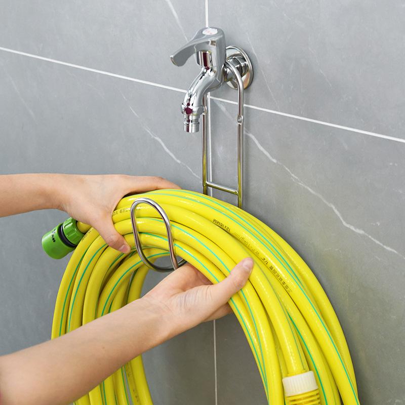 Large Metal Wall-Mounted Hose Hook Storage Rack for Home Use, No-Drill Wall-Mounted Hose Reel Organizer Large Metal Wall-Mounted Hose Hook Storage Rack for Home Use, No-Drill Wall-Mounted Hose Reel Organizer