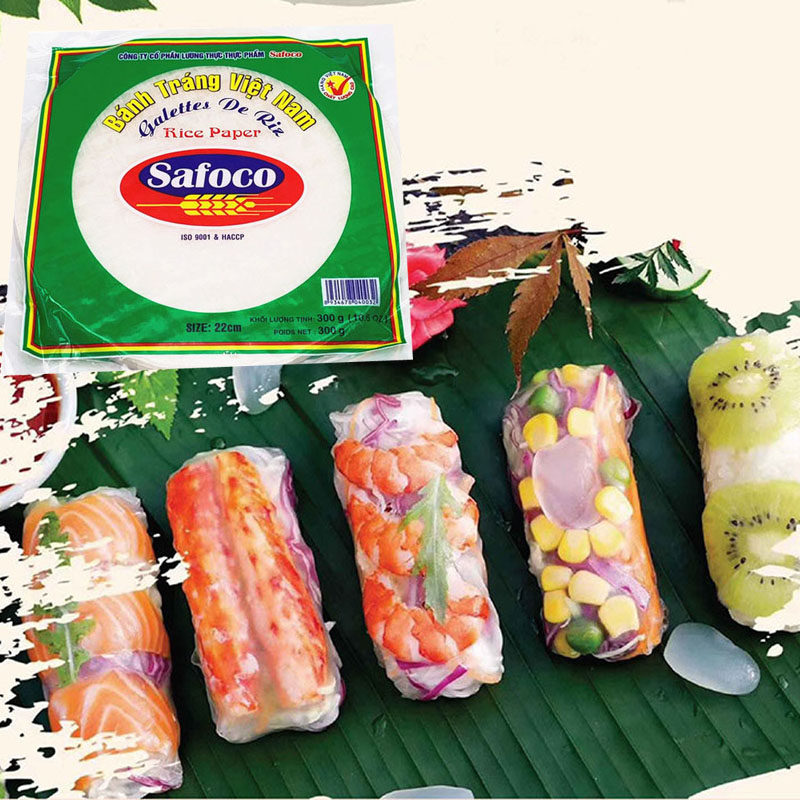 3 packs Vietnam imported Safoco spring roll skin thin rice skin spring cake rice paper 300g 22cm