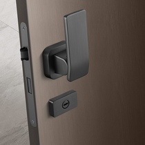 Gujia straight push-pull modern door lock indoor bedroom door lock mute door lock split gray-black home wooden door lock