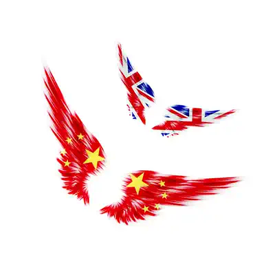 Car stickers Chinese wings British flag decoration Waterproof reflective five-star red flag car stickers block scratch stickers