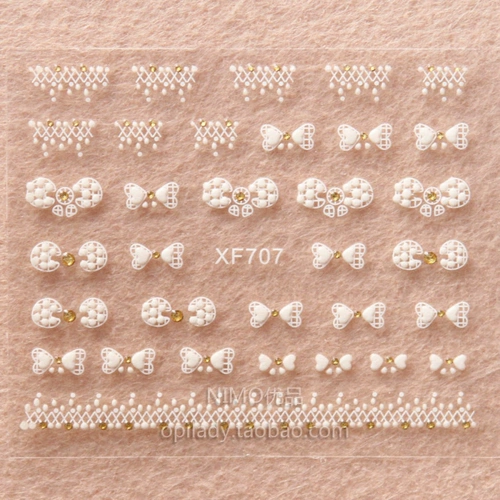 Трехмерные наклейки для ногтей для ногтей, лак для ногтей с бантиком, наклейка, украшение для ногтей, 3D, популярно в интернете