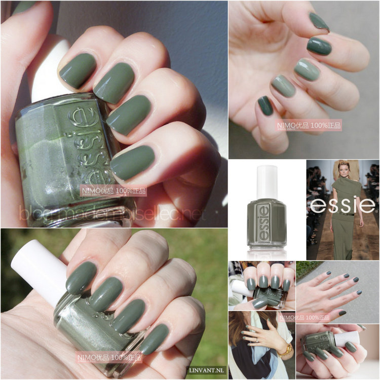 ESSIE nail polish 2021 popular new color 731 matcha dark green avocado color feet white summer color