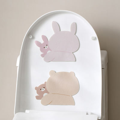 Toilet deodorization, odor removal and fragrance retention stickers, cute cartoon felt cover stickers, stickers, bathroom waterproof decorative stickers