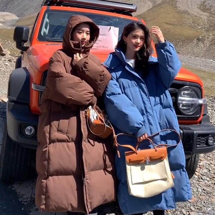 Popular down Cotton Jacket for Women, Mid-Length, Over-The-Knee, 2024 Winter New Korean Style Cotton-Padded Jacket, Loose and Thickened Cotton Coat