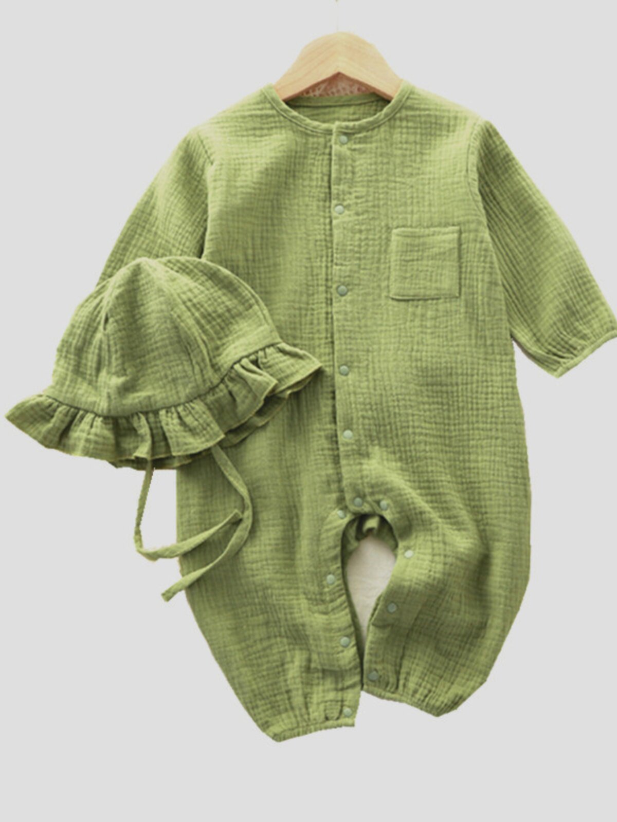 BABY COTTON YARN CLOTHES SPRING AND AUTUMN THIN ONESIES MALE AND FEMALE BABIES FOUR SEASONS LONG SLEEVE HAYI NEWBORN BREATHABLE CLIMBING CLOTHES