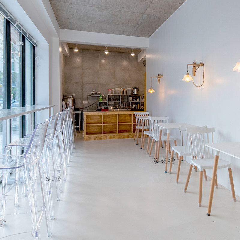 White self-leveling floor paint cement floor paint epoxy resin micro cement indoor home art film and television paint