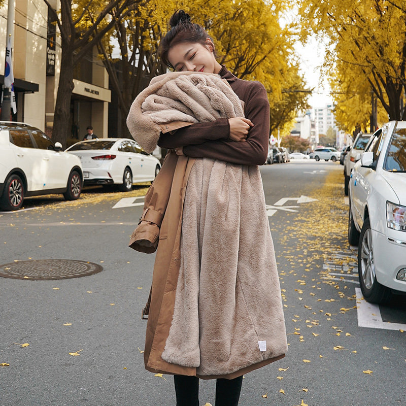 Parker cotton-padded jacket women's 2021 new autumn and winter oversize long version plus velvet padded Joker coat women's tide