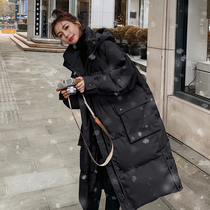 Down cotton jacket 2021 new female winter Korean version of loose medium length thick ins East gate black cotton coat tide