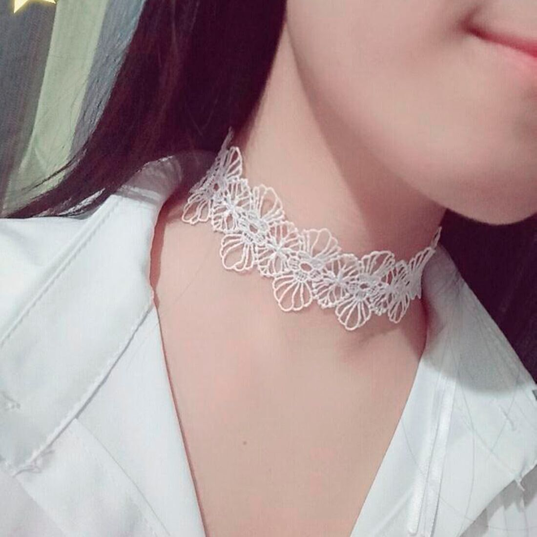 Cover Neck Tattooed Necklace Necklace Neck With Silk Scarf Neck Thyroid Gland Scar Lace chain Scar Lace neckline