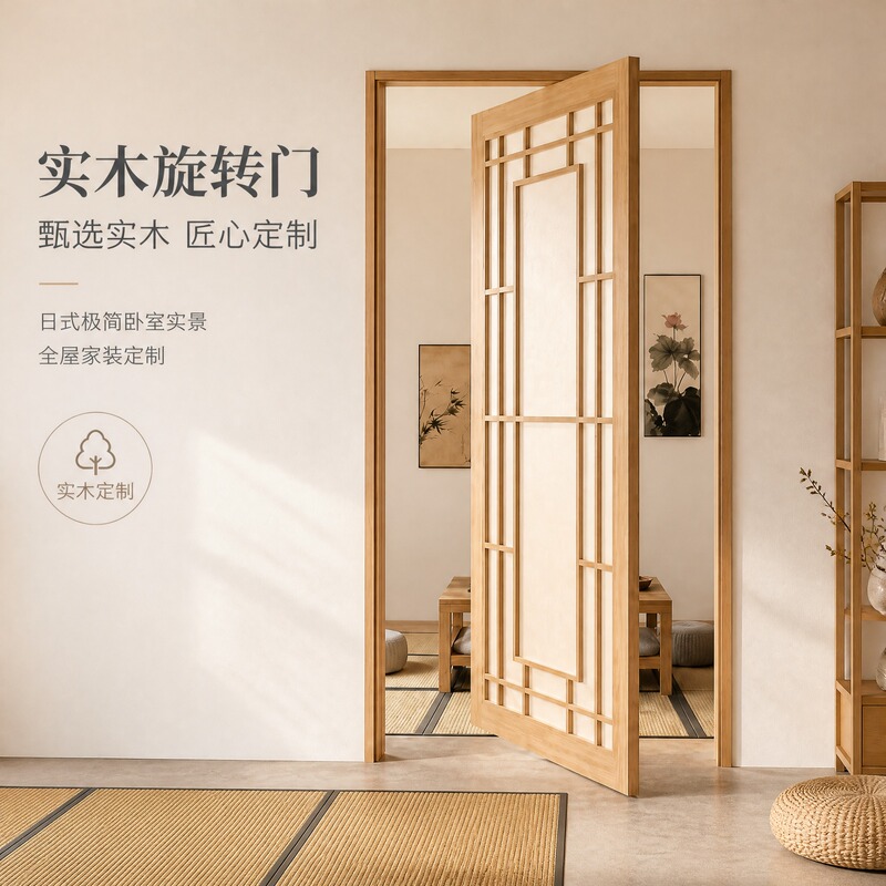 Trendy Small Apartment 360-Degree Pivot Door Wardrobe Solid Wood No-Groove Rotating Door Entryway Partition Door Trendy Small Apartment 360-Degree Pivot Door Wardrobe Solid Wood No-Groove Rotating Door Entryway Partition Door