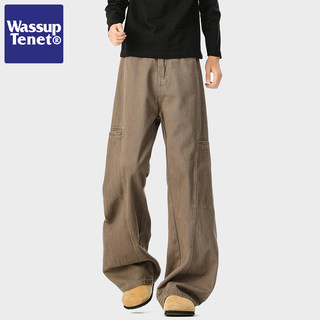 Wassup Tenet American Retro Multi-Pocket Jeans for Men, Autumn Trendy Brand Straight Loose Casual Long Pants