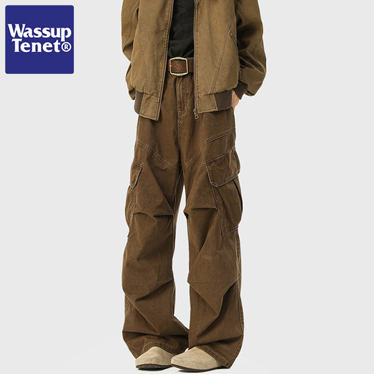 Wassup Tenet Workwear Belt New Straight-Leg Pants Men's Autumn Couple Loose Retro Casual Long Pants