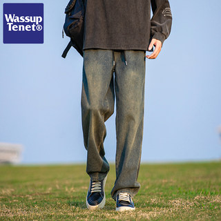 Wassup Tenet Autum Korean Style Versatile Straight-Leg Jeans Men's New Retro Couple Casual Long Pants