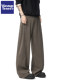 Wassup Tenet American Retro Pleated Straight Casual Pants for Men, Autumn Trendy Brand Couple Loose Wide-Leg Trousers