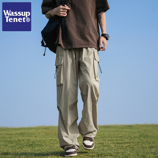 Wassup Tenet Trendy Straight-Leg Cargo Pants for Men, Autumn Loose-Fitting American-Style Functional Outdoor Casual Long Pants