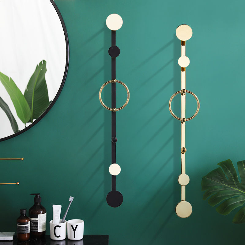 Wall-hung brass coat rack wall wall wall door back wall no punching into the door creative light luxury hook hanging hook