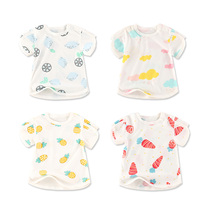 Childrens short-sleeved T-shirt pure cotton baby Summer clothes boys baby Summer clothes girls foreign-made half-sleeve shirt thin