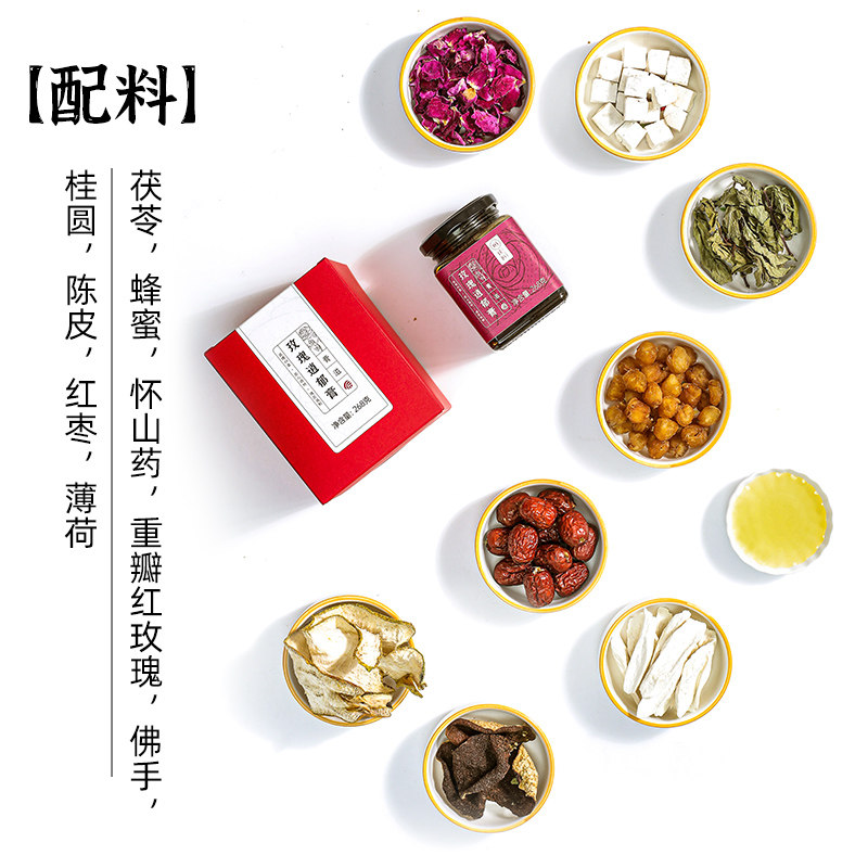 [Combo Pack] Pujiang Rose Xiu Yu Cream with Poria, Honey, Dried Tangerine Peel, Red Dates, and Longan Cream, 2-Pack