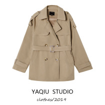 New vintage slim coat khaki pop coat classic trench coat women 2019 autumn short