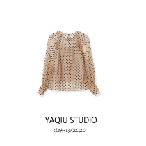 Poles Lace base shirt female 2020 New loose long sleeve mesh autumn coat Joker Foreign