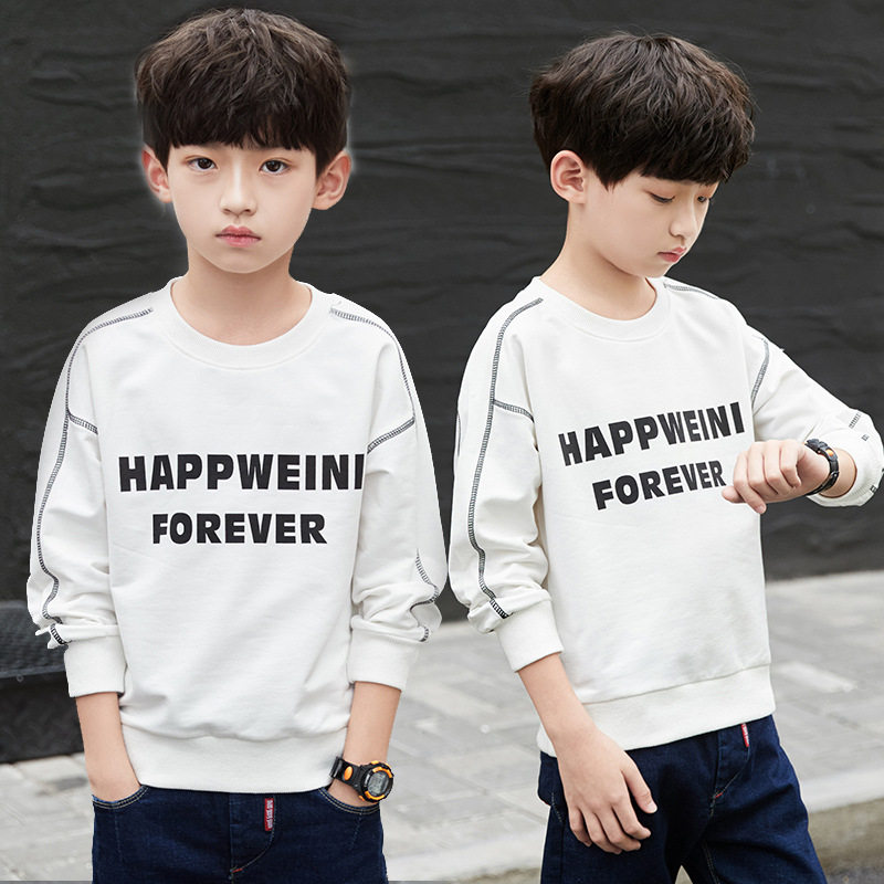 Boy's sweatshirt 2022 Spring autumn new children beating undershirt pure cotton CUHK Scout with white long sleeve blouses