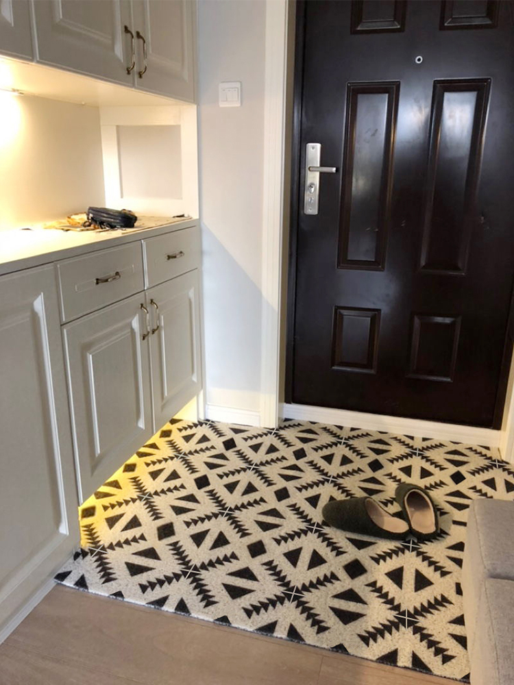 Nordic home mat Silk ring mat can be cut ins carpet doormat Entrance door household step mat non-slip