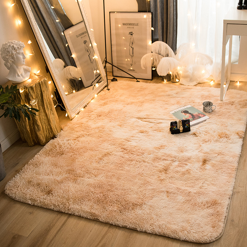 Ins carpet bedroom net red floor mat floating window mat fluff carpet covered with tatami bedside blanket Nordic round