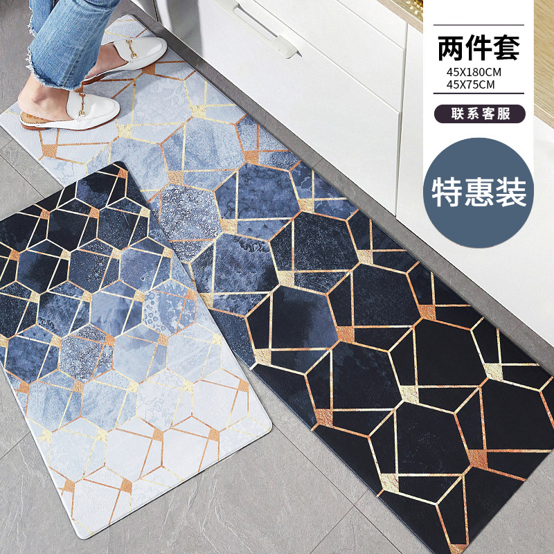 innet red kitchen ground mat strip non-slip waterproof and anti-oil mat free of washing home Dirty Foot Mat Nordic Rugs-Taobao