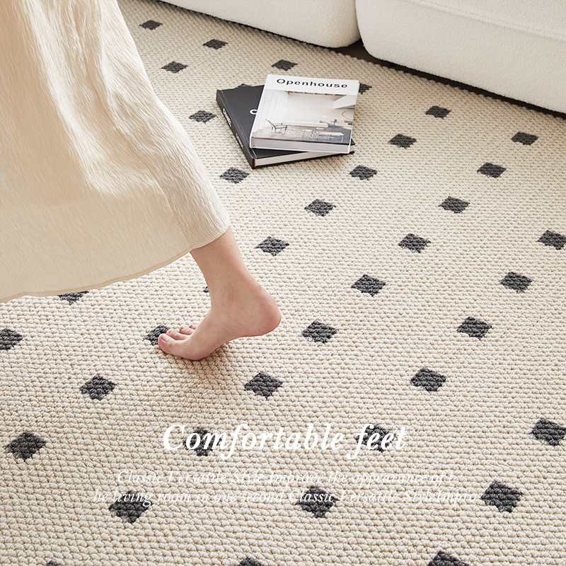 ブラックストーン アパートメント ウールカーペット リビングルーム 2025 新品 洗える 拭ける ベッドサイド フロアマット 防水 防汚 寝室 プレミアム