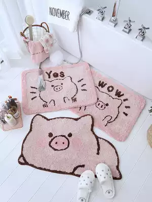 ins girl heart cartoon cute bathroom floor mat home entrance dressing room door absorbent carpet non-slip mat