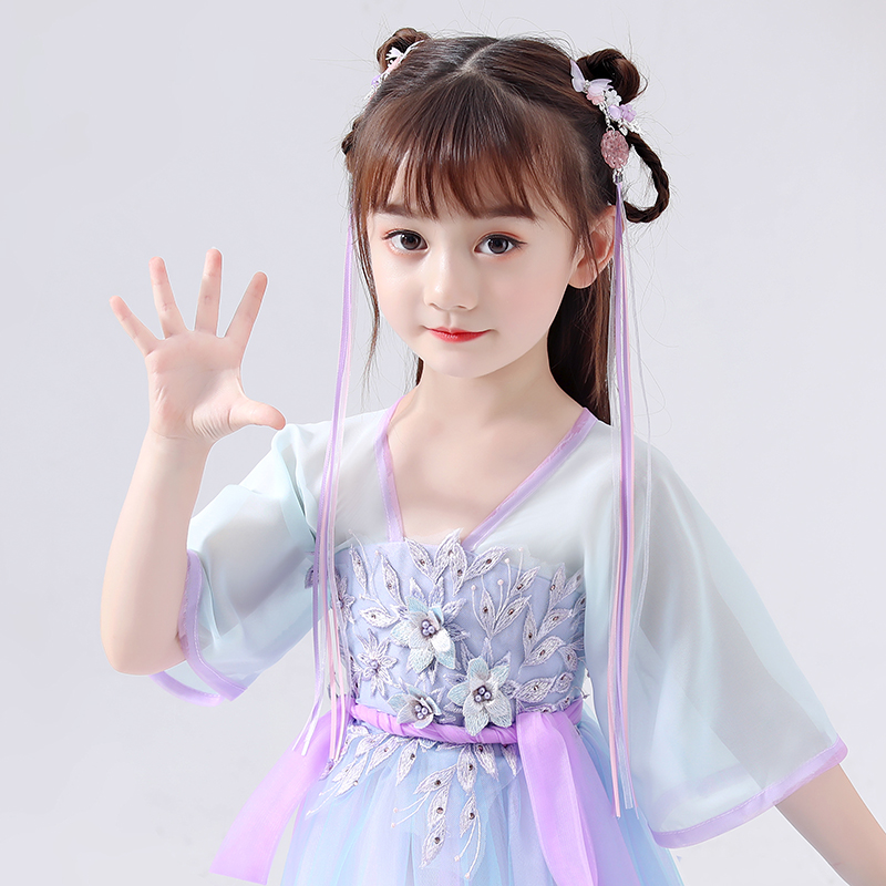 Girls streamer super fairy Hanfu headdress children's Chinese style ancient costume tassel hairband baby ancient style hair accessories hair clip