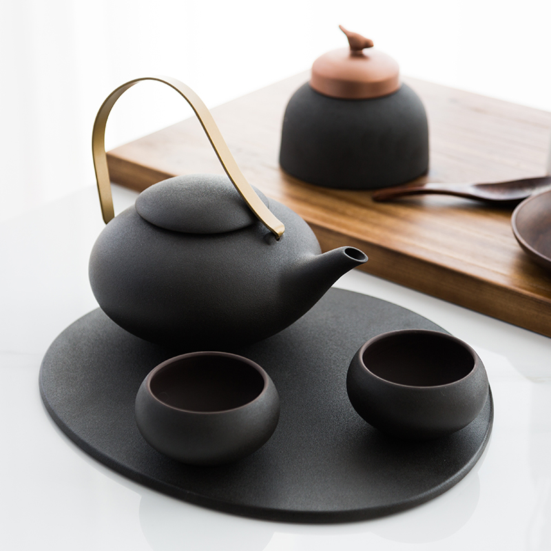 The content coarse pottery suit household jingdezhen ceramic teapot teacup tea contracted household kung fu tea set