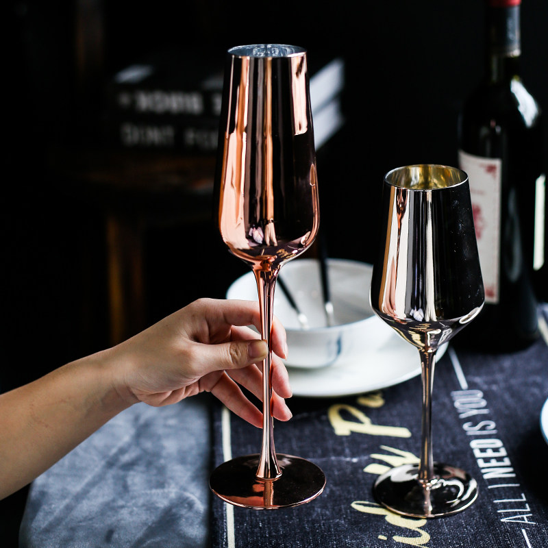 I.e. high-footed goblet creative electroplating gold glass wine glasses Home Decorative Glass Cups Champagne Glasses Red Wine Glasses