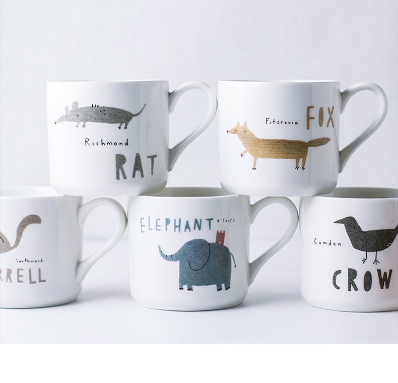 The content and lovely cartoon animals of ceramic keller cup contracted picking cups of coffee cup milk cup cup for breakfast