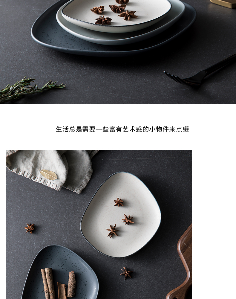 The content Japanese household dessert plate creative ceramic plate flat pastry dish dish dish dessert dishes