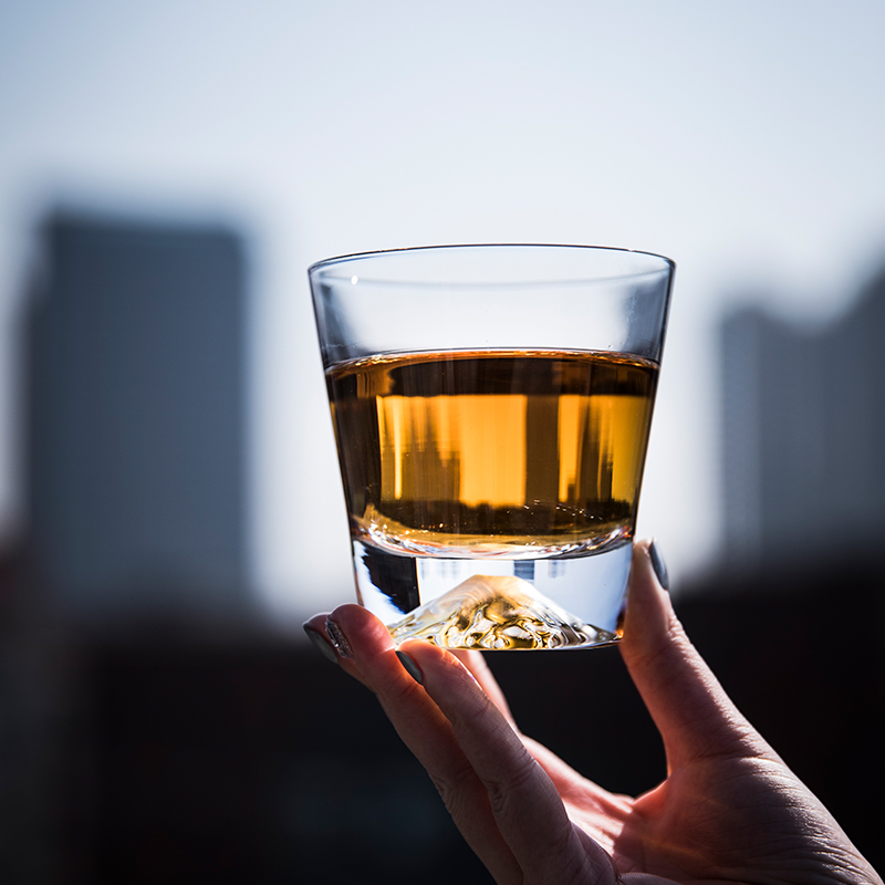 Even handmade crystal glass cup tea cup fuji snow mountain cup heat-resistant transparent glass juice drinking cup