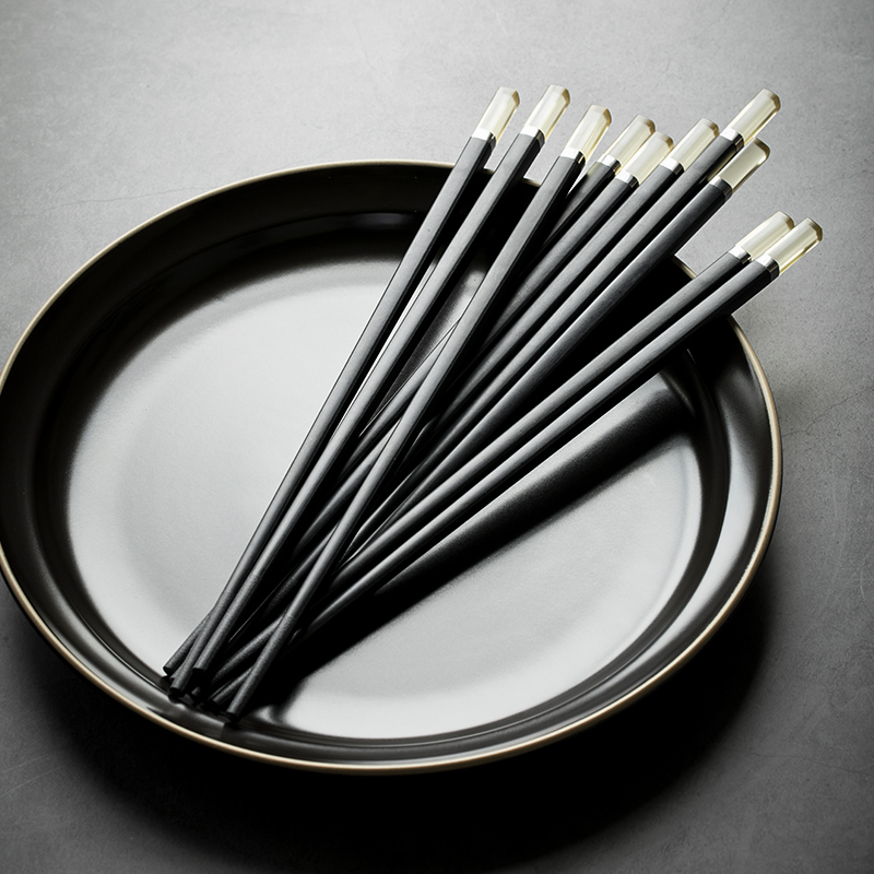 Instant Kuaizi alloy chopsticks tableware household 10 pairs of family sets mildew-proof non-slip non-solid wood stainless steel chopsticks