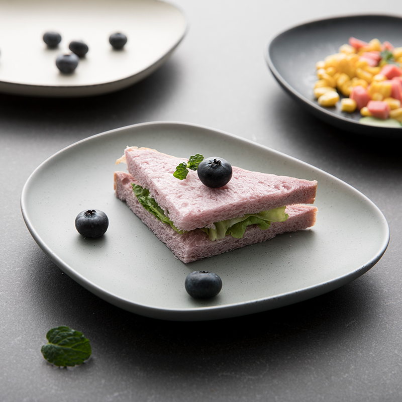 The content Japanese household dessert plate creative ceramic plate flat pastry dish dish dish dessert dishes