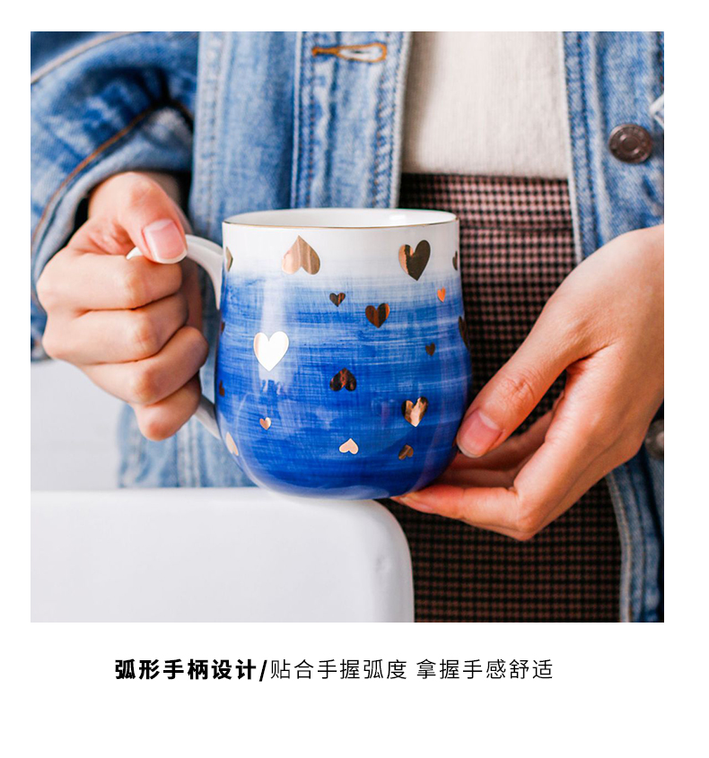 The content of household han edition mark ceramic cup of fresh milk cup couples contracted The girl pure and fresh and lovely cup