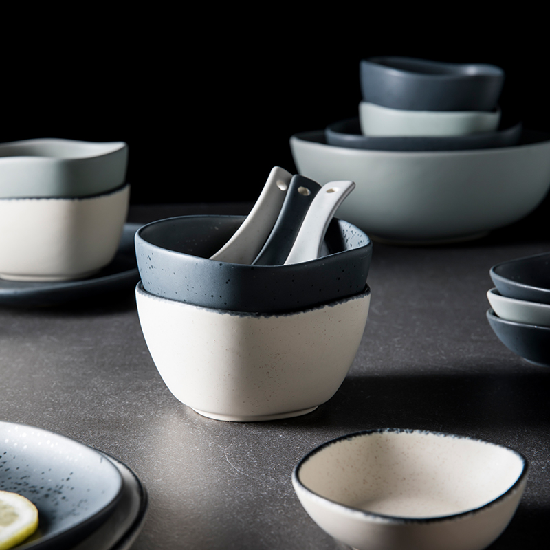 The content ceramic dishes suit household tableware suit dishes chopsticks combination web celebrity tableware ins suit