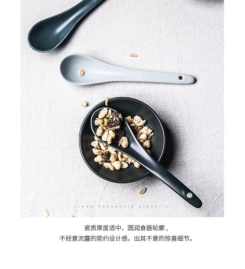 Namely material spoon, household small northern wind, ceramic spoons creative soup ladle contracted dessert spoon, run out of a spoon, spoon