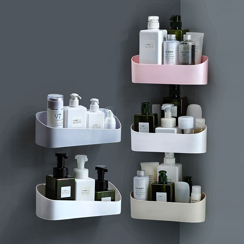 Powder room Bathroom shelf Wall-mounted kitchen hole-free wall toilet Hand washing sink Triangle storage shelf