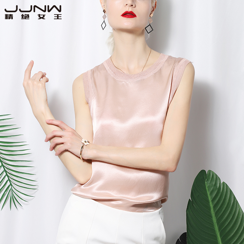 Silk hanging vest female inside thin summer wearing fashion sleeveless tops and silk cuff suit beat