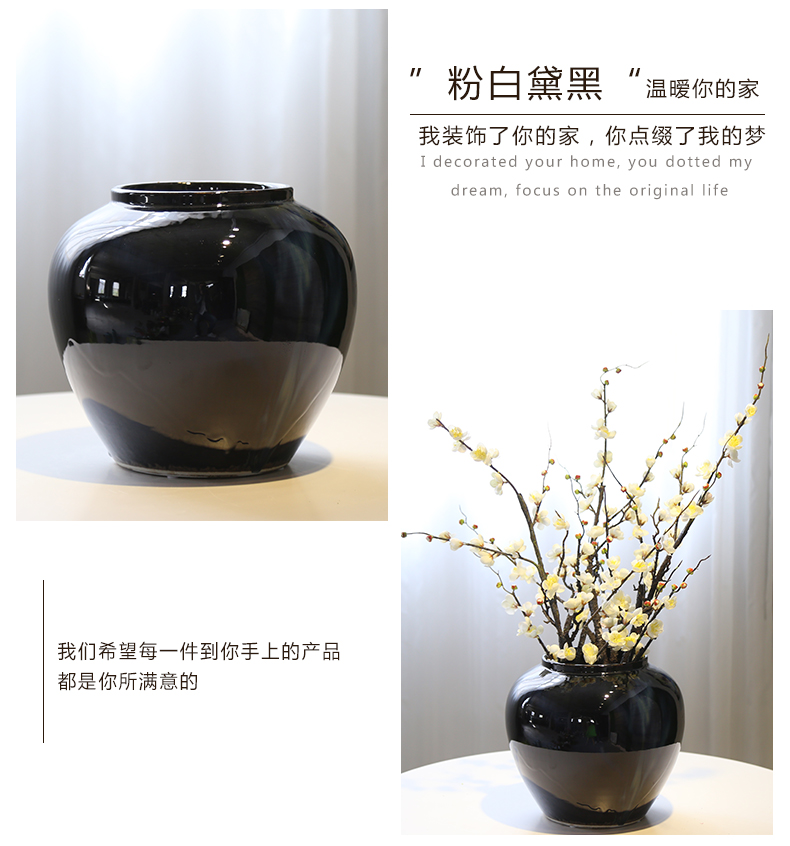 New Chinese style rural mesa ceramic vase living room TV cabinet shoe ark, the desktop decoration flower implement simulation flower receptacle